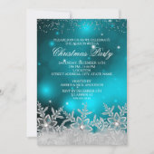 Invitation de fête de Noël au flocon de neige de c (Devant)