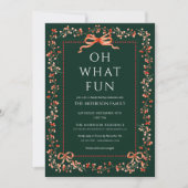 Invitation de fête de Noël au nœud rouge chic (Devant)