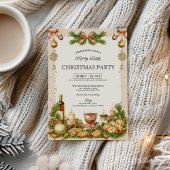 Invitation de fête de Noël au ruban de verdure bei