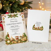 Invitation de fête de Noël au ruban de verdure bei