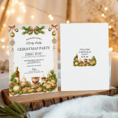 Invitation de fête de Noël au ruban de verdure bei