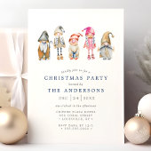 Invitation de fête de Noël aux elfes gnomes scandi