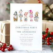 Invitation de fête de Noël aux elfes gnomes scandi