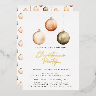 Invitation de fête de Noël aux ornements minimalis