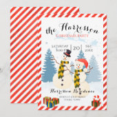 Invitation de fête de Noël avec bonhomme de neige (Devant / Derrière)