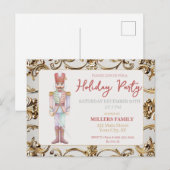 Invitation de fête de Noël avec cadre doré Casse-N (Devant / Derrière)