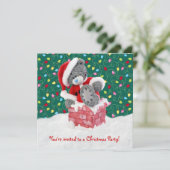 Invitation de fête de Noël avec l'ours de nounours (Debout devant)