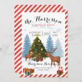 Invitation de fête de Noël avec rennes (Devant / Derrière)