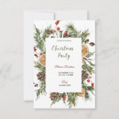 Invitation de fête de Noël botanique d'hiver (Devant)