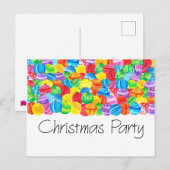 Invitation de fête de Noël, boules d'aquarelle (Devant / Derrière)