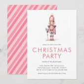Invitation de fête de Noël Casse-Noisette Rose Vin (Devant / Derrière)