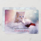 Invitation de fête de Noël chaton mignon (Devant / Derrière)