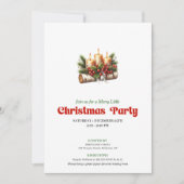 Invitation de fête de Noël chic avec bougies (Devant)