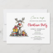 Invitation de fête de Noël classique et fantaisist (Devant)