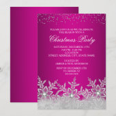 Invitation de fête de Noël Crystal Snowflake Hot P (Devant / Derrière)