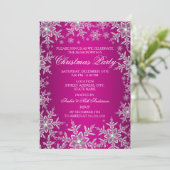 Invitation de fête de Noël Crystal Snowflake Hot P (Debout devant)