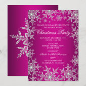 Invitation de fête de Noël Crystal Snowflake Hot P (Devant / Derrière)