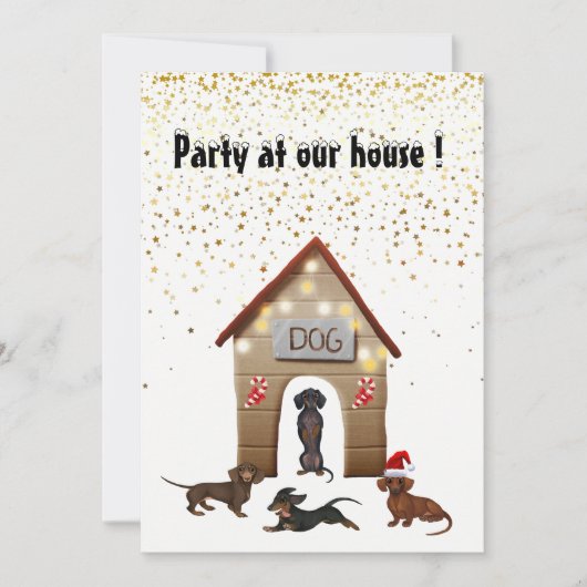 Invitation de fête de Noël Dachshund Design (Devant)