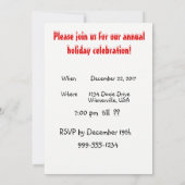 Invitation de fête de Noël Dachshund Design (Dos)