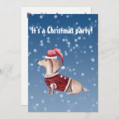 Invitation de fête de Noël Dachshund Design (Devant / Derrière)