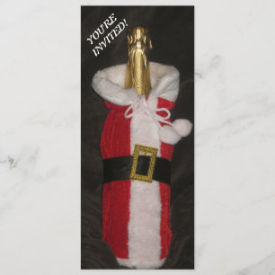 Invitation de fête de Noël de bouteille de vin de