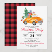 Invitation de fête de Noël de camion d'aquarelle r (Devant / Derrière)