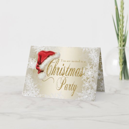 Invitation de fête de Noël de flocon de neige de (Devant)