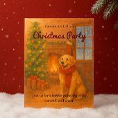 Invitation de fête de Noël de Golden Retriever
