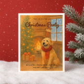 Invitation de fête de Noël de Golden Retriever