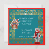 invitation de fête de Noël de maison de pain (Dos)