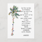 Invitation de fête de Noël de palmier tropical (Devant)