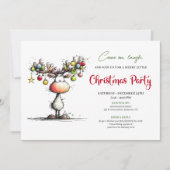 Invitation de fête de Noël de renne chic et excent (Devant)