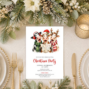 Invitation de fête de Noël de style cartoon avec d