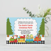Invitation de fête de Noël de train de Père Noël (Debout devant)