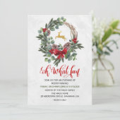 Invitation de fête de Noël de vacances de couronne (Debout devant)