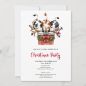 Invitation de fête de Noël de vaches drôles et amu (Devant)