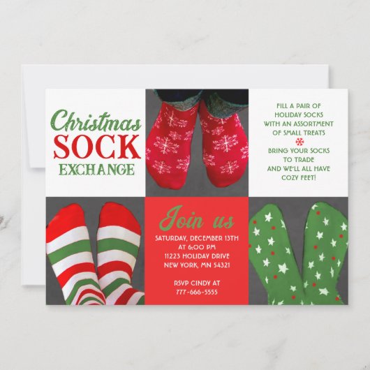 Invitation de fête de Noël d'échange (Devant)