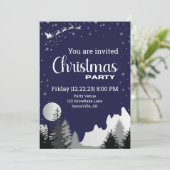 Invitation de fête de Noël d'entreprise Modern Blu (Debout devant)