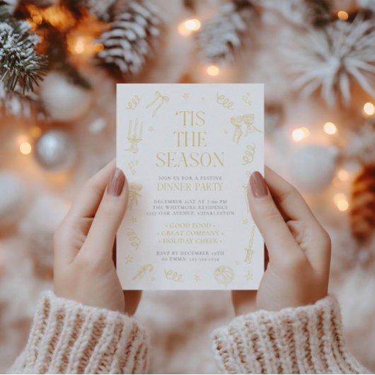 Invitation de fête de Noël dessinée à la main