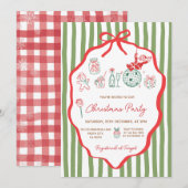 Invitation de fête de Noël dessinée à la main et f (Devant / Derrière)