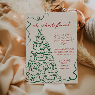 Invitation de fête de Noël dessinée à la main Oh q