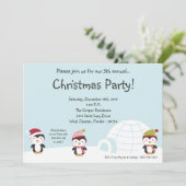 invitation de fête de Noël d'igloo des pingouins (Debout devant)