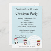 invitation de fête de Noël d'igloo des pingouins (Devant / Derrière)