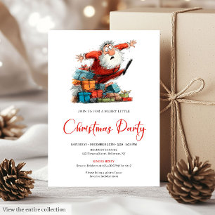 Invitation de fête de Noël drôle et fantaisiste av