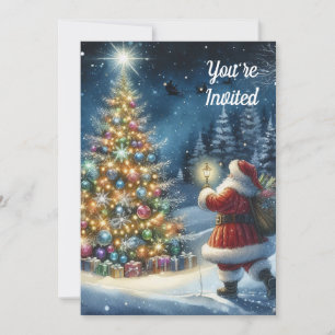 Invitation de fête de Noël du Père Noël vintage