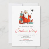 Invitation de fête de Noël éditable Père Noël exce (Devant)