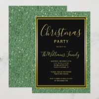 Invitation de fête de Noël élégante avec strass ve