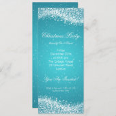 Invitation de fête de Noël Élégante étincelle bleu (Devant / Derrière)