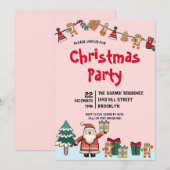 Invitation de fête de Noël en aquarelle (Devant / Derrière)