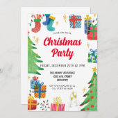 Invitation de fête de Noël en aquarelle (Devant / Derrière)